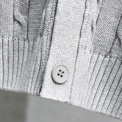 Warm Mens Cable Knit Button Cardigan Sweater
