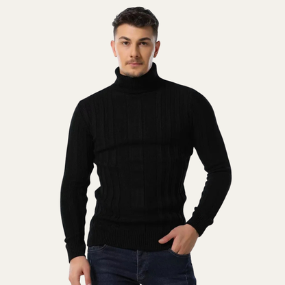 Men's Fitted Crew Neck Rib Jumper