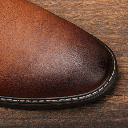 Stylish Men's Black Leather Chelsea Ankle Boots