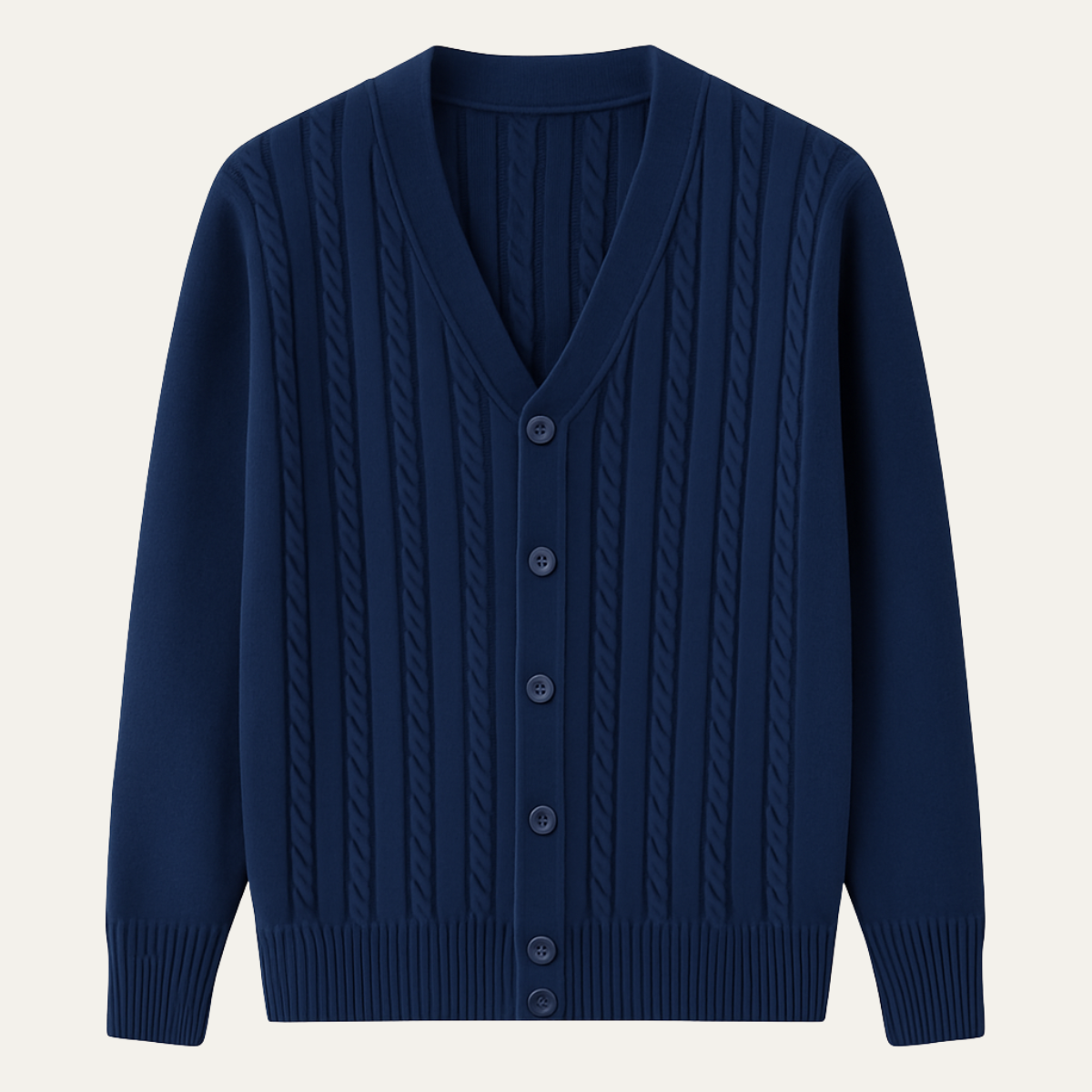 Warm Mens Cable Knit Button Cardigan Sweater