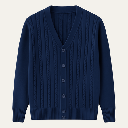 Warm Mens Cable Knit Button Cardigan Sweater