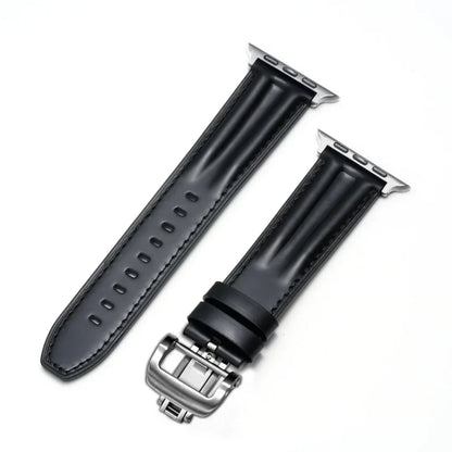 Classic Metal Strap Apple Watch Band With Silver Buckle