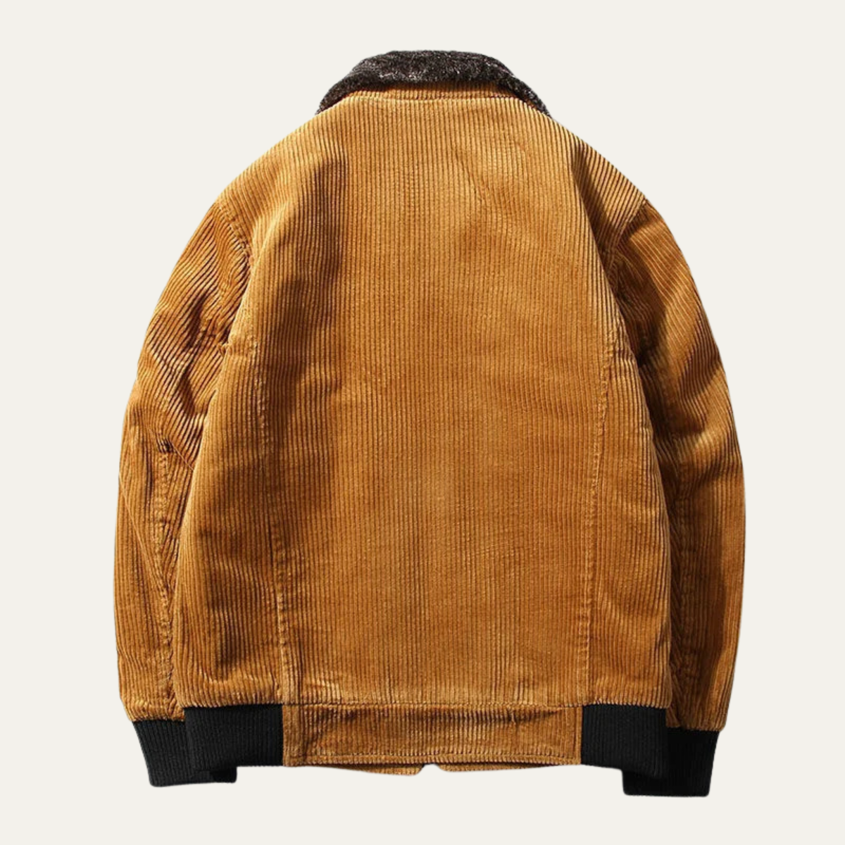 Warm Mens Quilted Corduroy Fur Lined Jacket