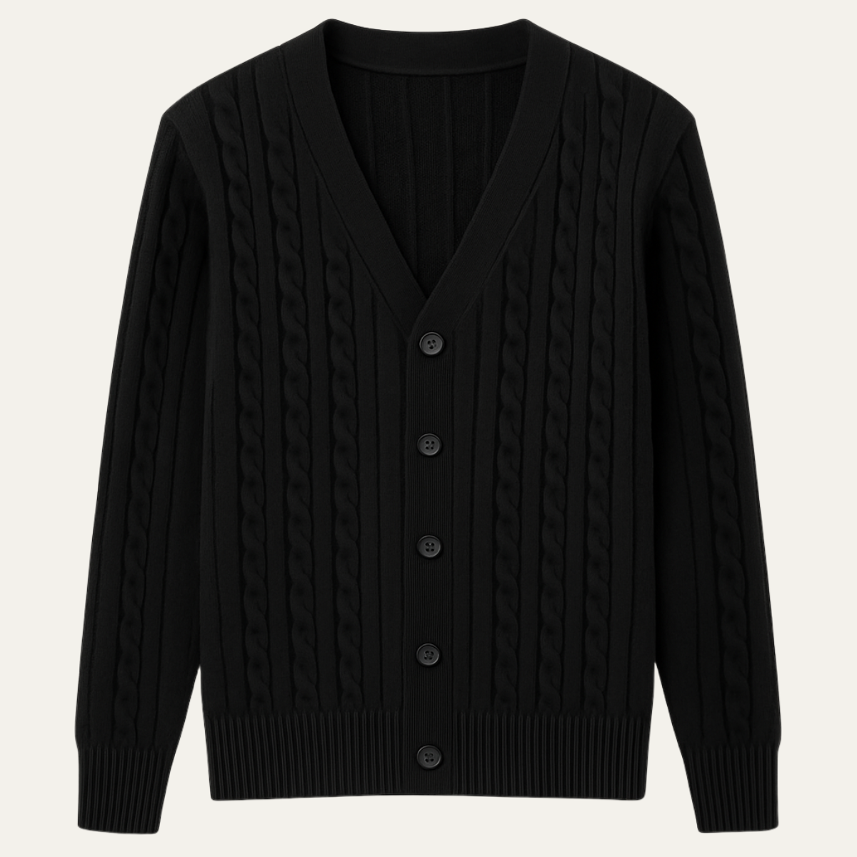 Warm Mens Cable Knit Button Cardigan Sweater