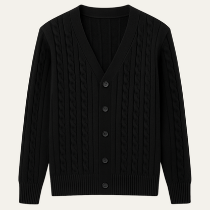 Warm Mens Cable Knit Button Cardigan Sweater