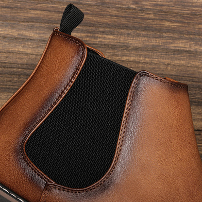 Stylish Men's Black Leather Chelsea Ankle Boots
