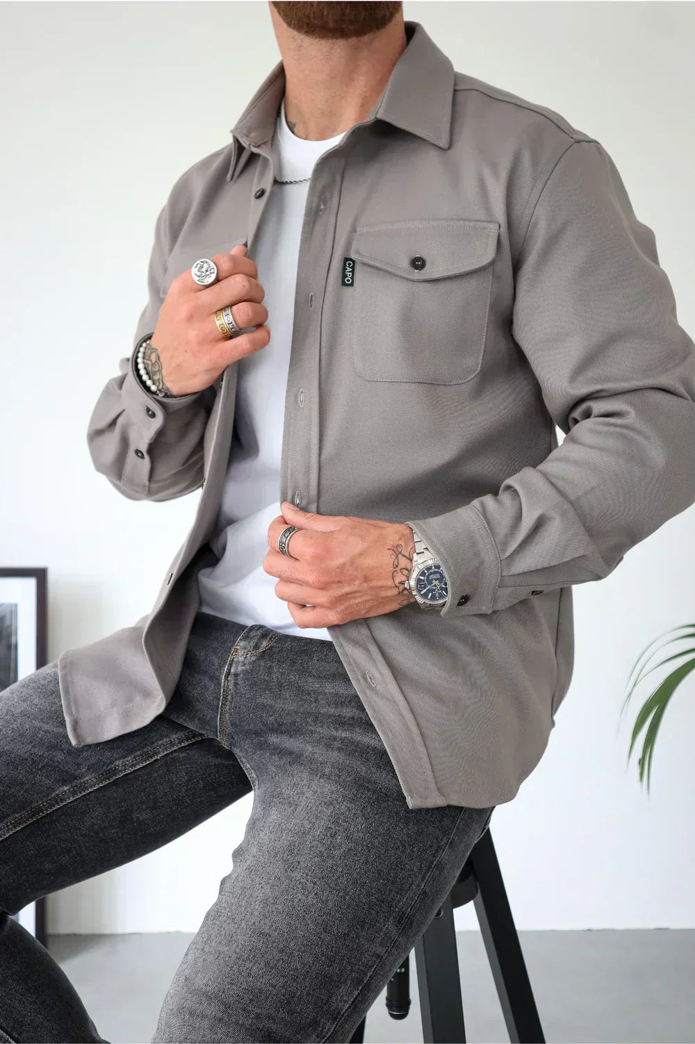 Casual Loose Fit Mens Shirt - OutfitLondon