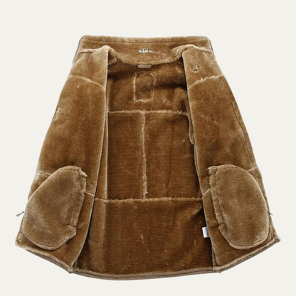 Warm Suede Leather Shearling Coat for Men