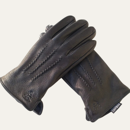 Insulated Men's Leather Cold Weather Gloves - OutfitLondon