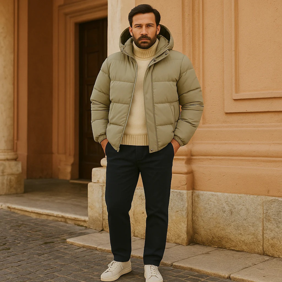 Warm Men's Waterproof Down Puffer Jacket