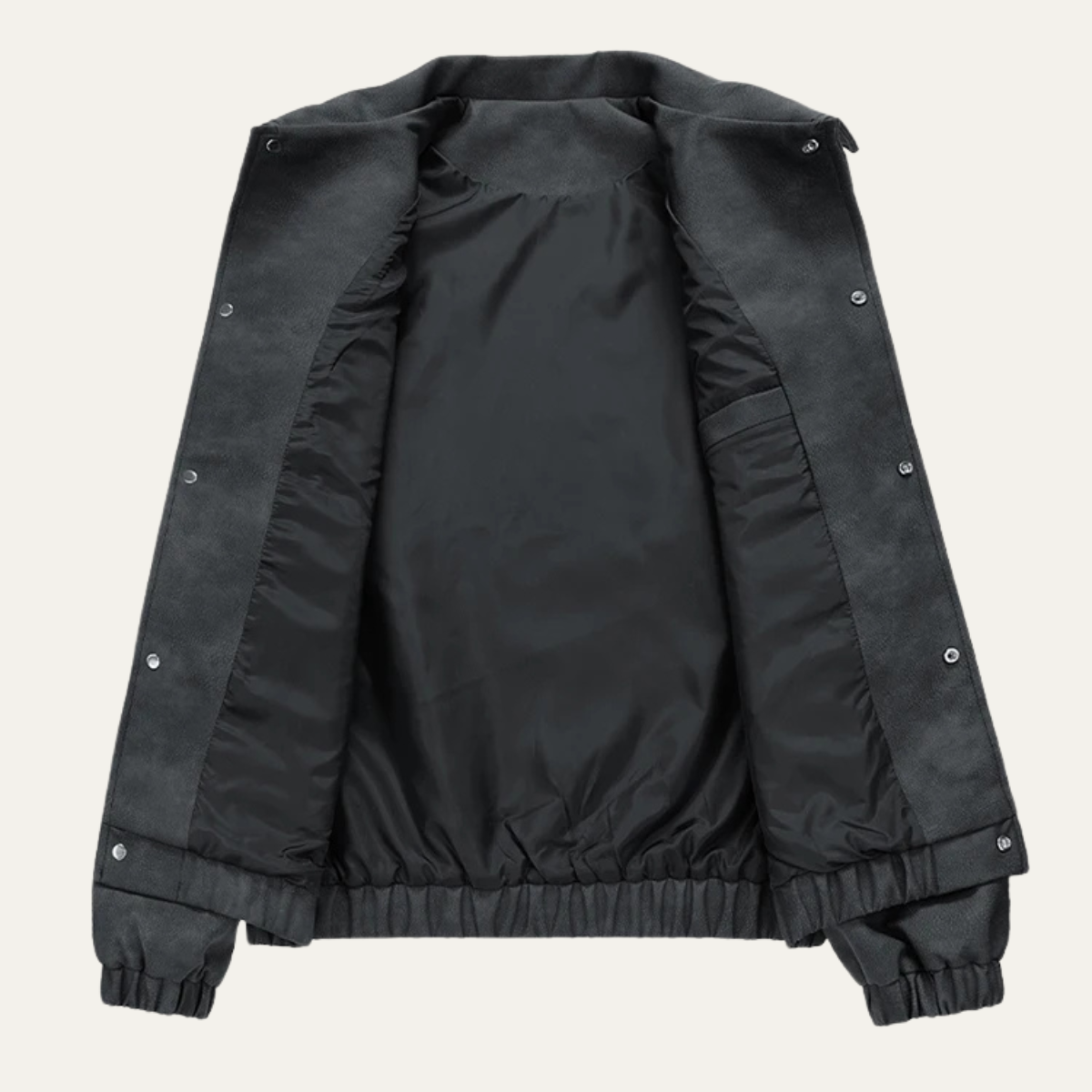 Classic Men's Faux Leather Biker Jacket with Collar