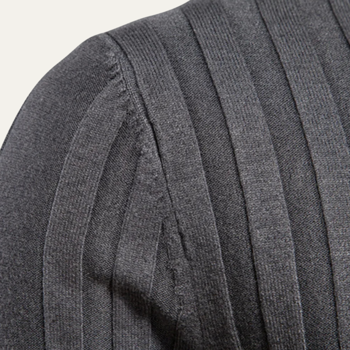Men's Fitted Crew Neck Rib Jumper