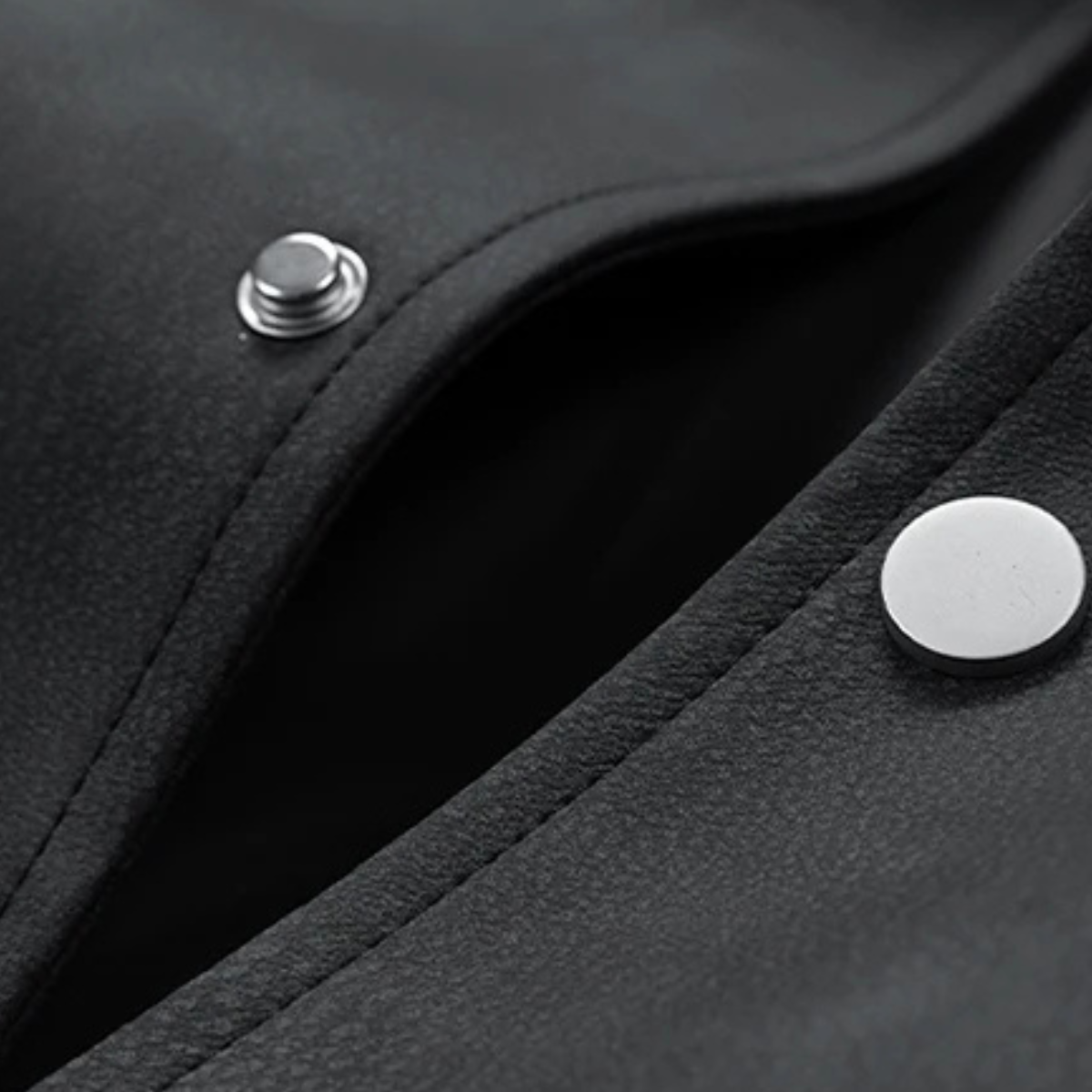 Classic Men's Faux Leather Biker Jacket with Collar