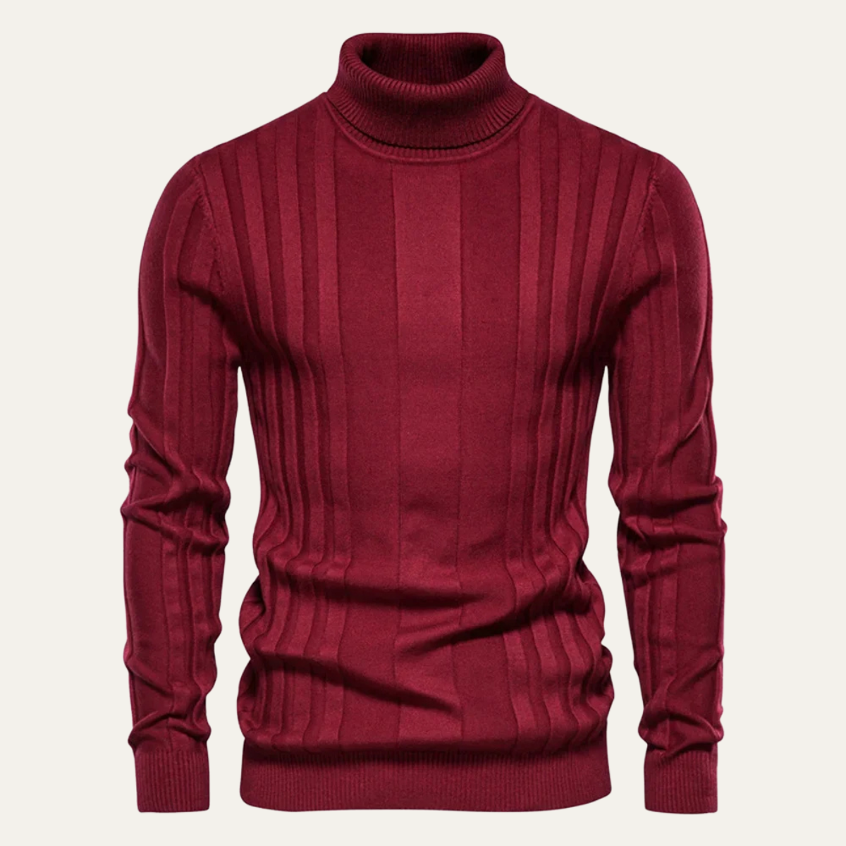 Men's Fitted Crew Neck Rib Jumper