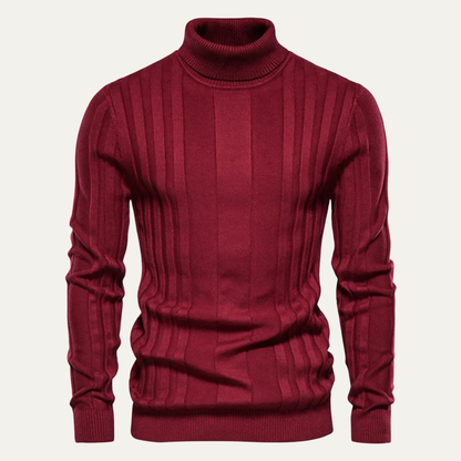 Men's Fitted Crew Neck Rib Jumper
