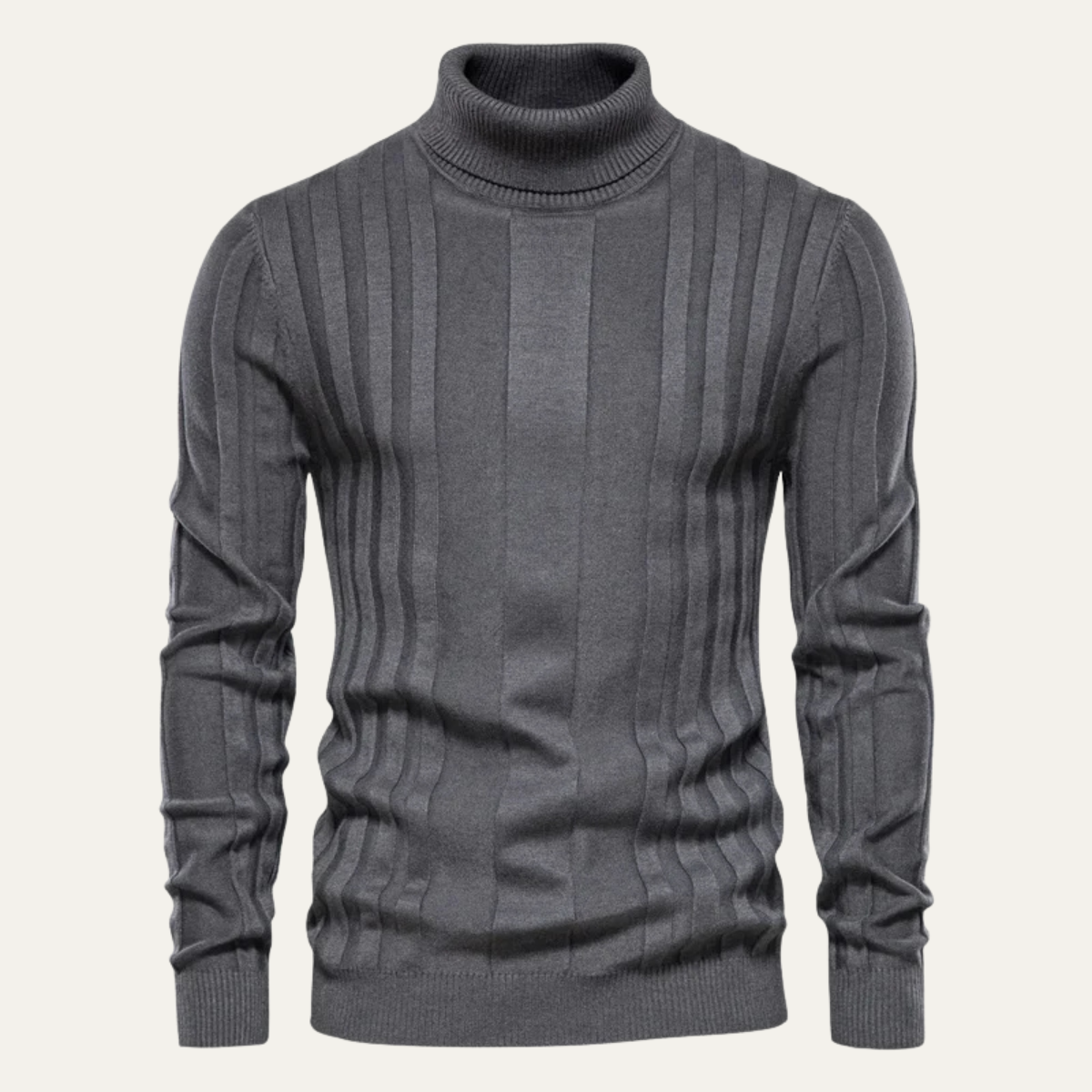 Men's Fitted Crew Neck Rib Jumper - OutfitLondon