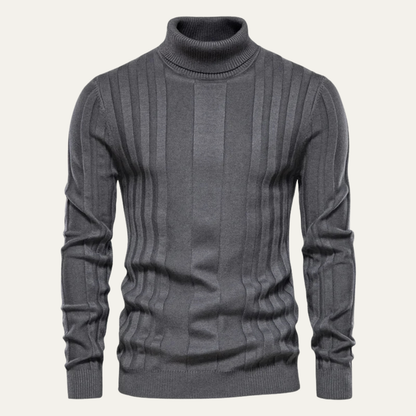 Men's Fitted Crew Neck Rib Jumper - OutfitLondon
