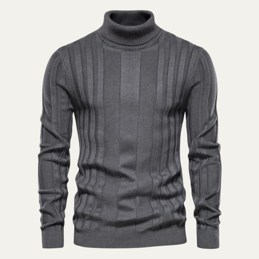 Men's Fitted Crew Neck Rib Jumper - OutfitLondon