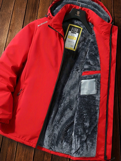 Warm Waterproof Mens Puffer Fleece Jacket