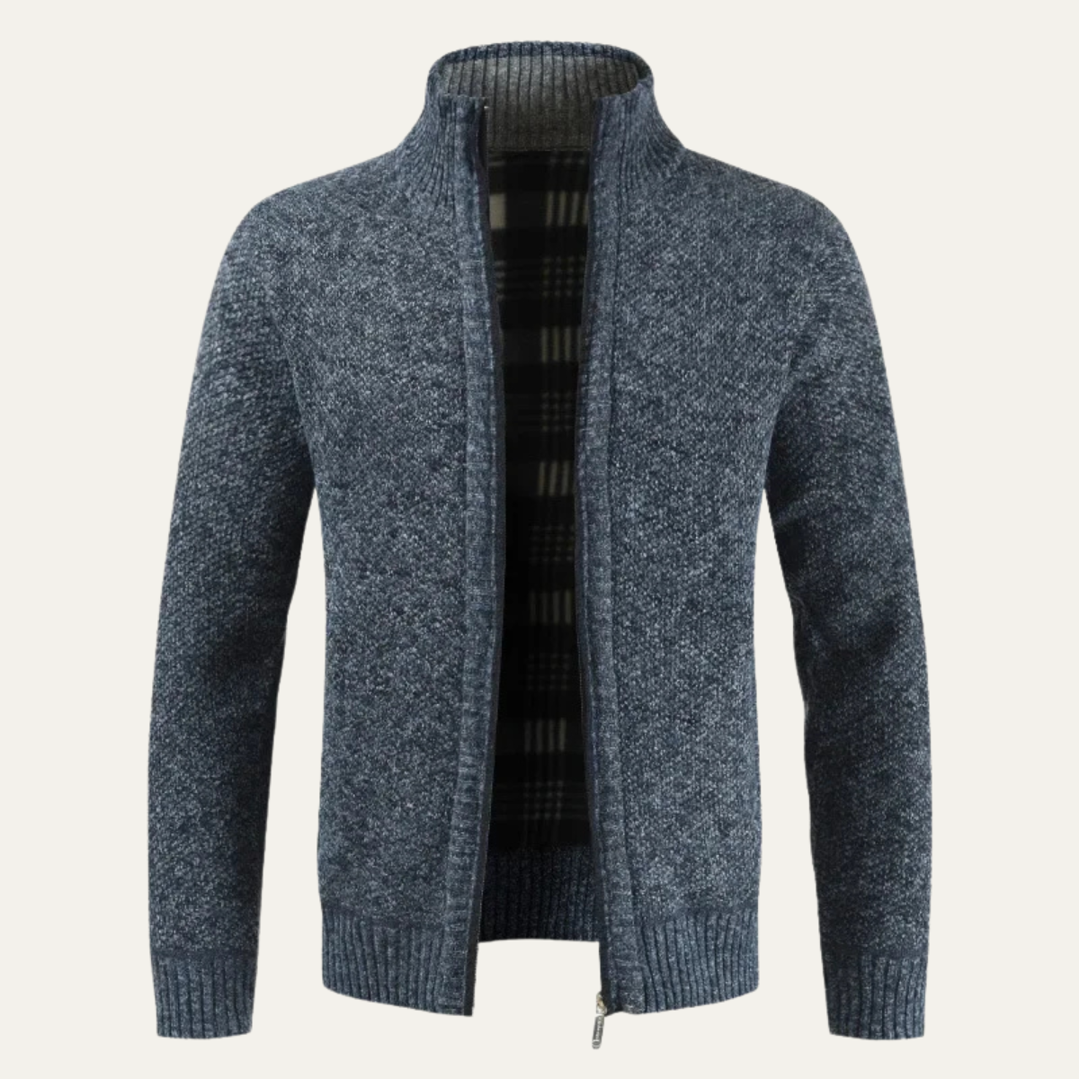 Soft Men's Cotton Zipper Cardigan Sweater