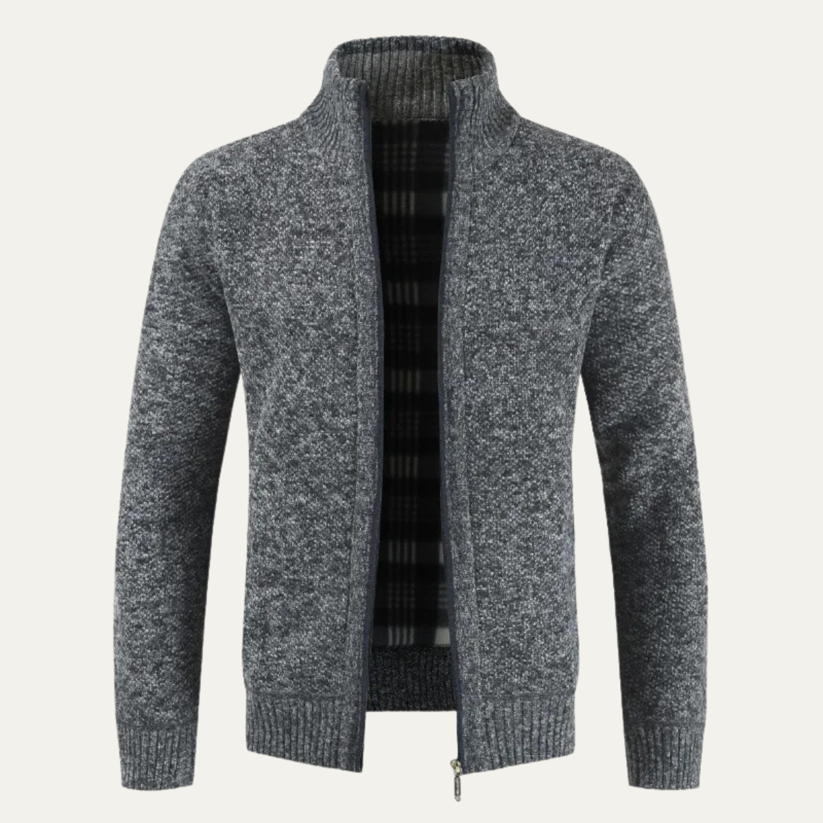Soft Men's Cotton Zipper Cardigan Sweater - OutfitLondon