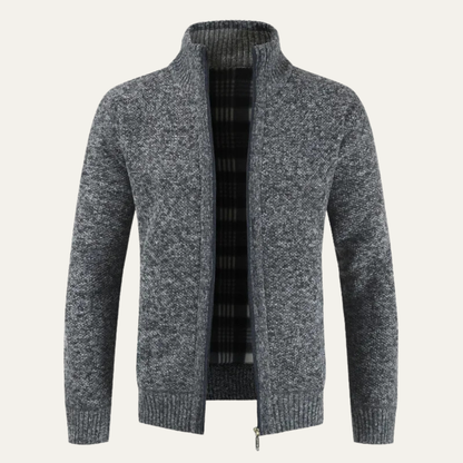 Soft Men's Cotton Zipper Cardigan Sweater - OutfitLondon