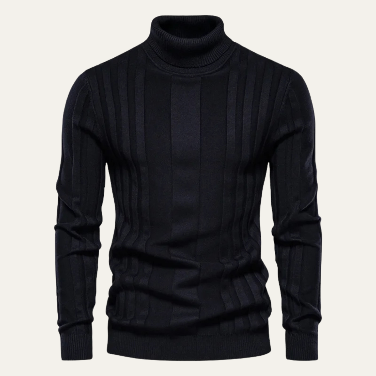 Men's Fitted Crew Neck Rib Jumper