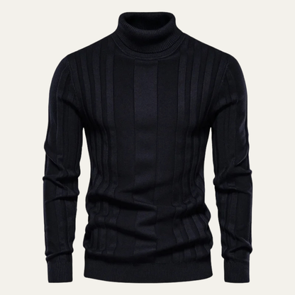 Men's Fitted Crew Neck Rib Jumper