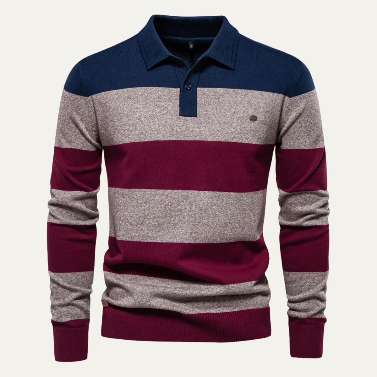 Classic Men's Relaxed Fit Striped Polo Sweater - OutfitLondon