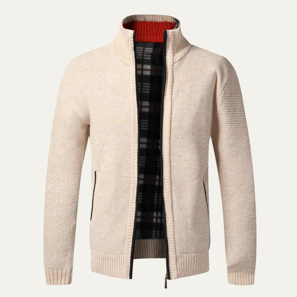 Soft Men's Cotton Zipper Cardigan Sweater