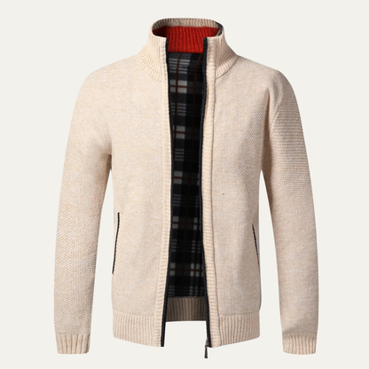 Soft Men's Cotton Zipper Cardigan Sweater