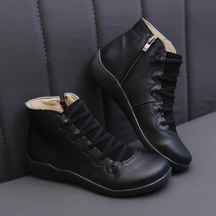 Supportive Arch Lace Up Ankle Boots