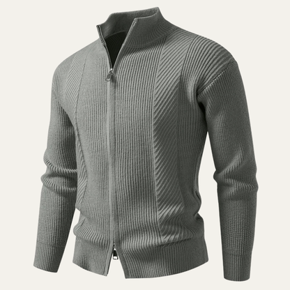 Men's Cozy Ribbed Zipper Cardigan Sweater