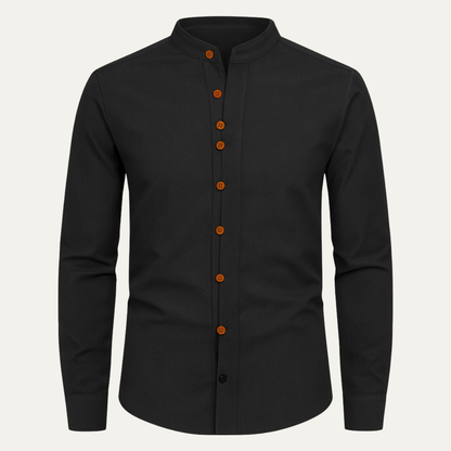 Classic Men's Linen Button Down Collar Shirt - OutfitLondon