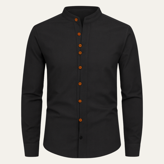 Classic Men's Linen Button Down Collar Shirt - OutfitLondon