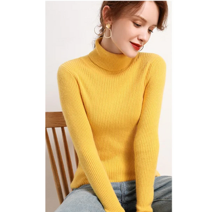 Slim Fit Women's Crew Neck Wool Sweater
