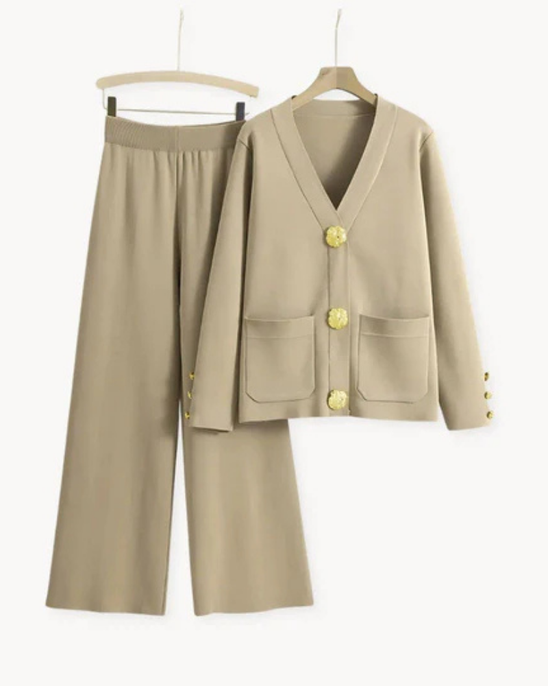 Timeless Crew Neck Tee And Wide Leg Pants Set