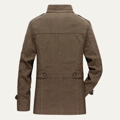 Classic Plaid Lined Men's Outdoor Coat