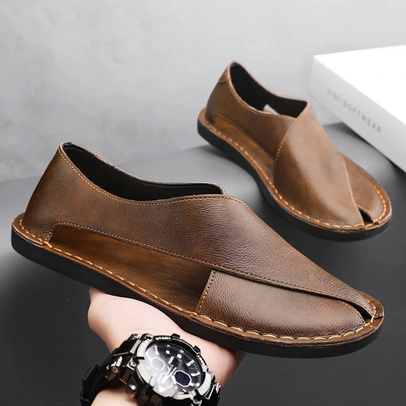 Zealbonn Calfskin Crossover Sandals