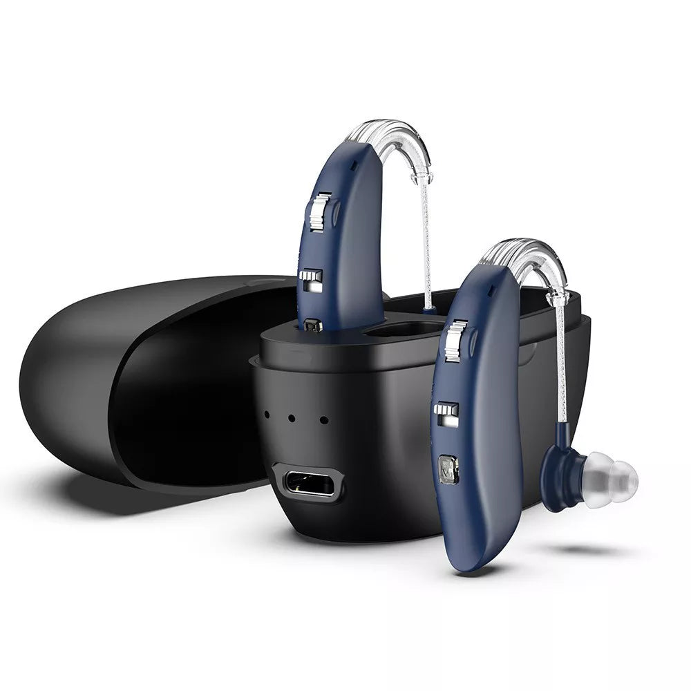 Rechargeable Hearing Aids Bluetooth Enabled Behind The Ear Hearing Aids