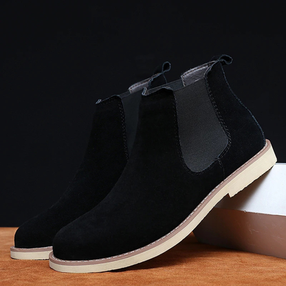 Luxury Men's Suede Leather Ankle Boots with Fur Inside - OutfitLondon