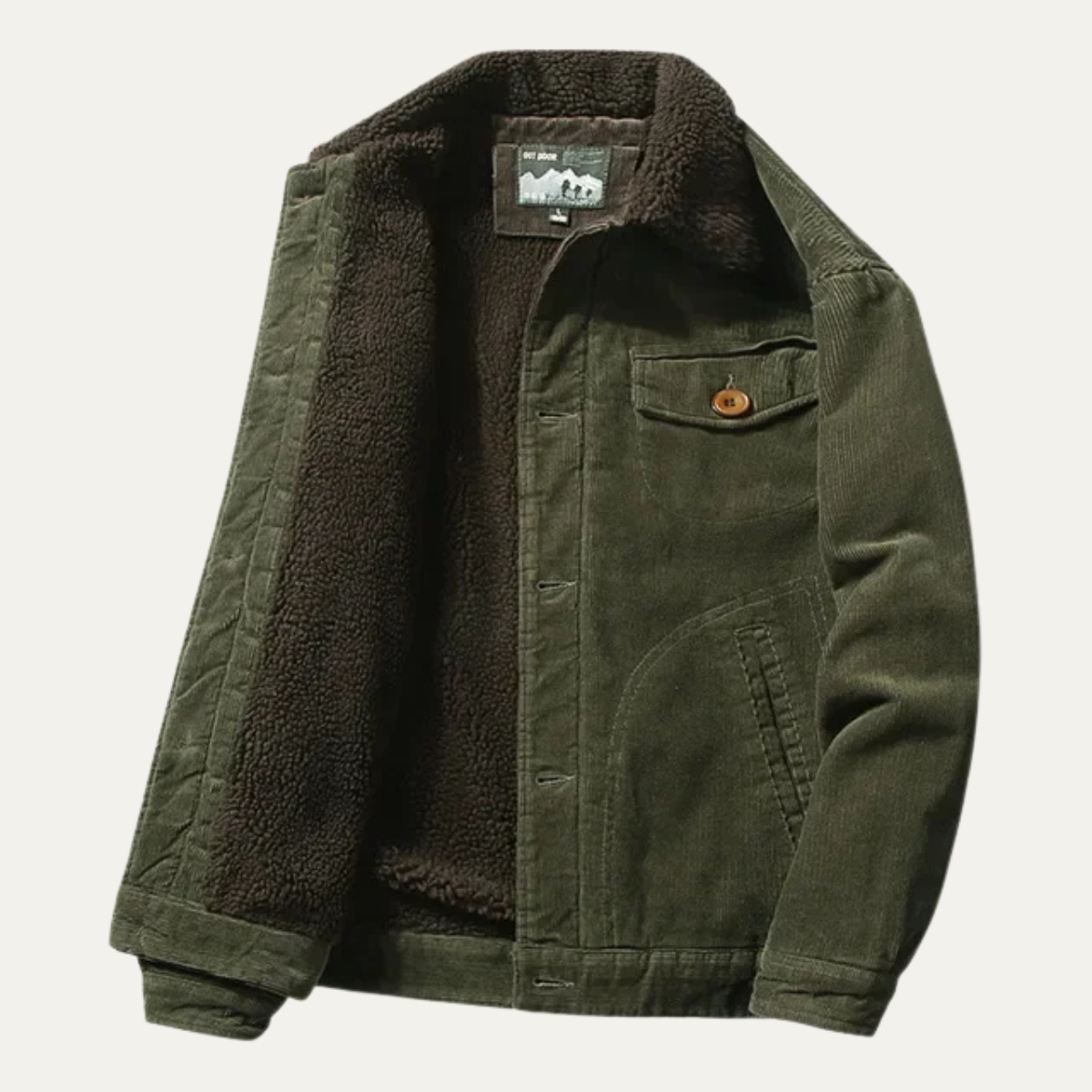 Rugged Mens Corduroy Insulated Winter Coat