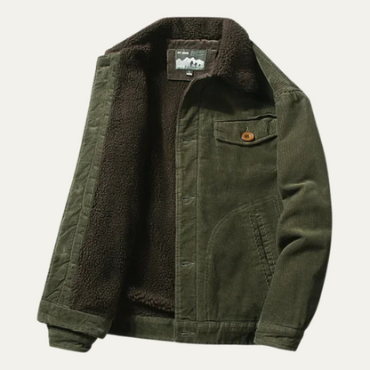 Rugged Mens Corduroy Insulated Winter Coat