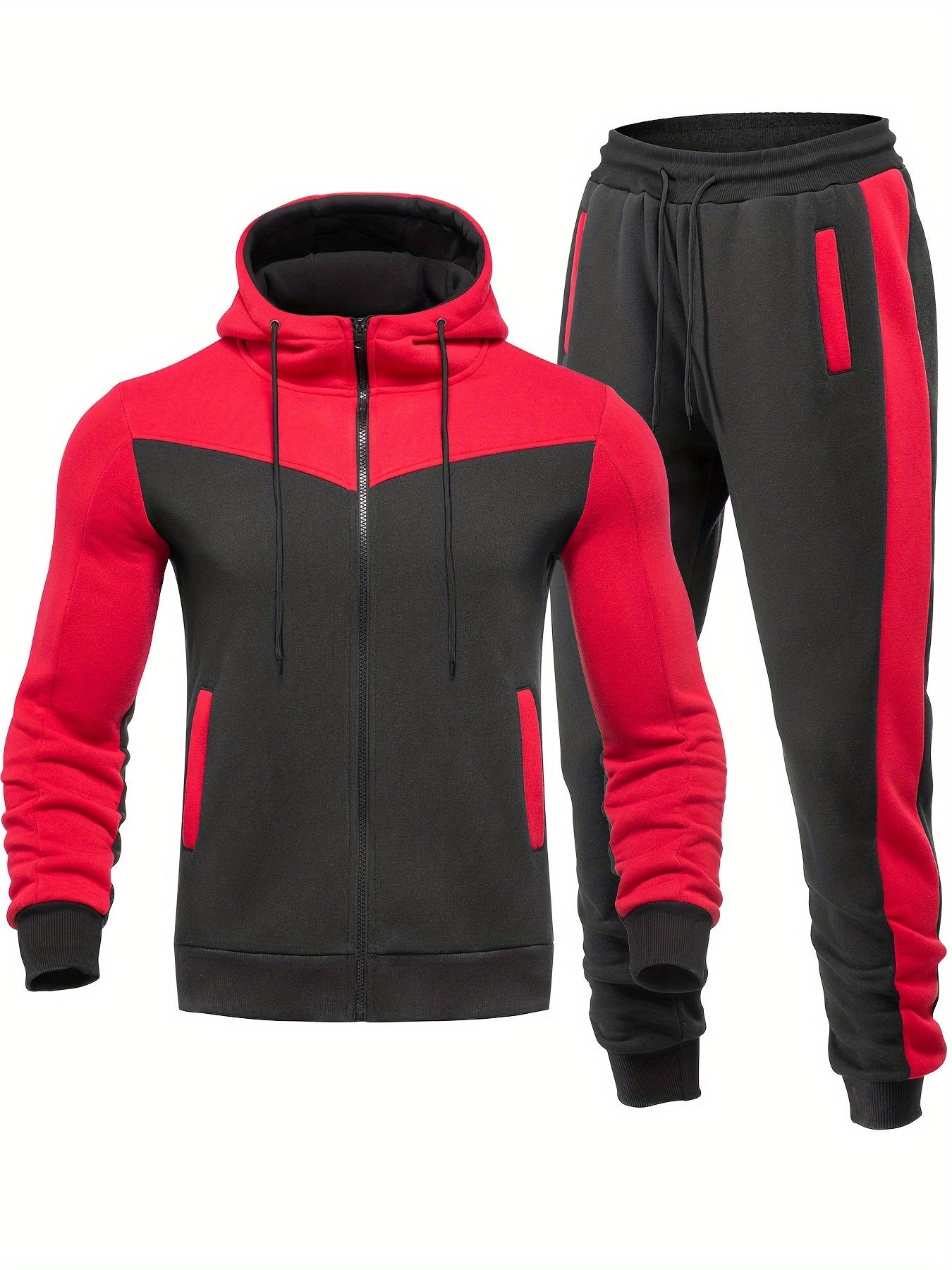 Comfortable Mens Athletic Tracksuit Set with Jacket and Pants
