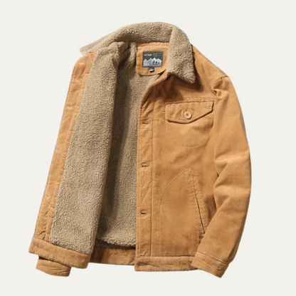 Rugged Mens Corduroy Insulated Winter Coat