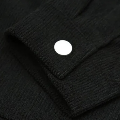 Rustic Men's Corduroy Button Down Jacket with Lapel Collar