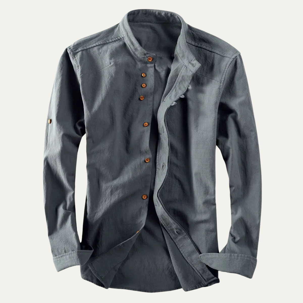 Classic Men's Linen Button Down Collar Shirt