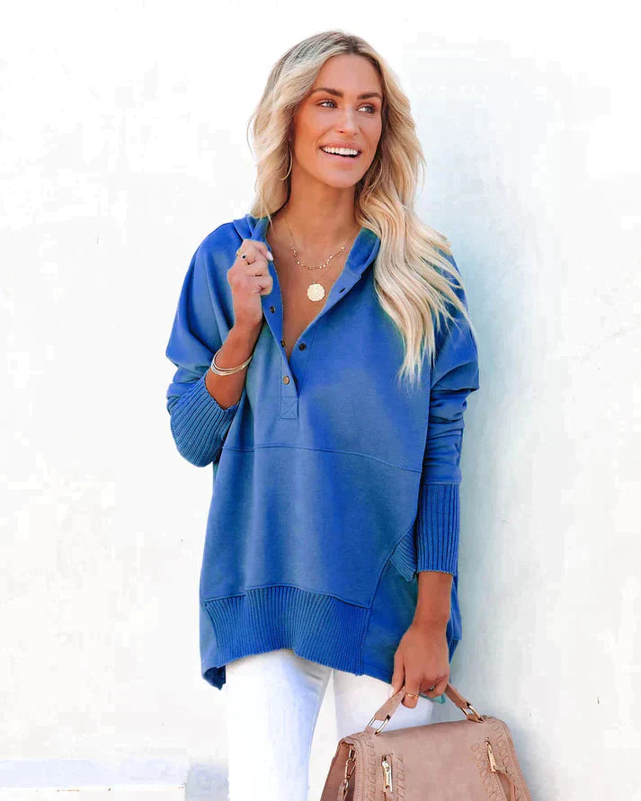 Soft Women's Pullover Fleece Sweatshirt V Neck