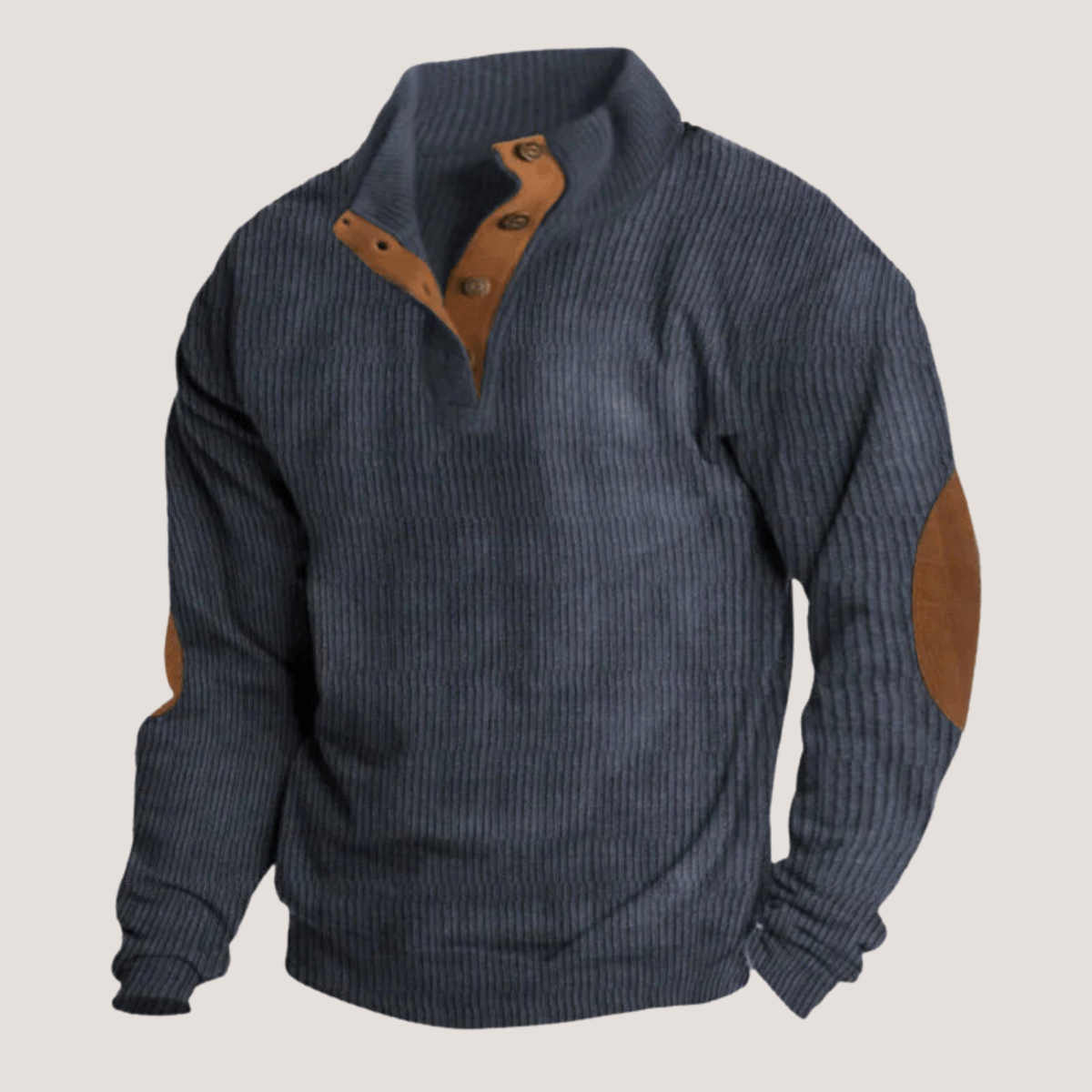 Rugged Men's Textured Crew Sweater