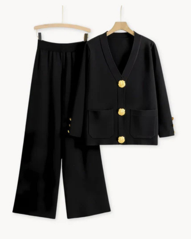 Timeless Crew Neck Tee And Wide Leg Pants Set